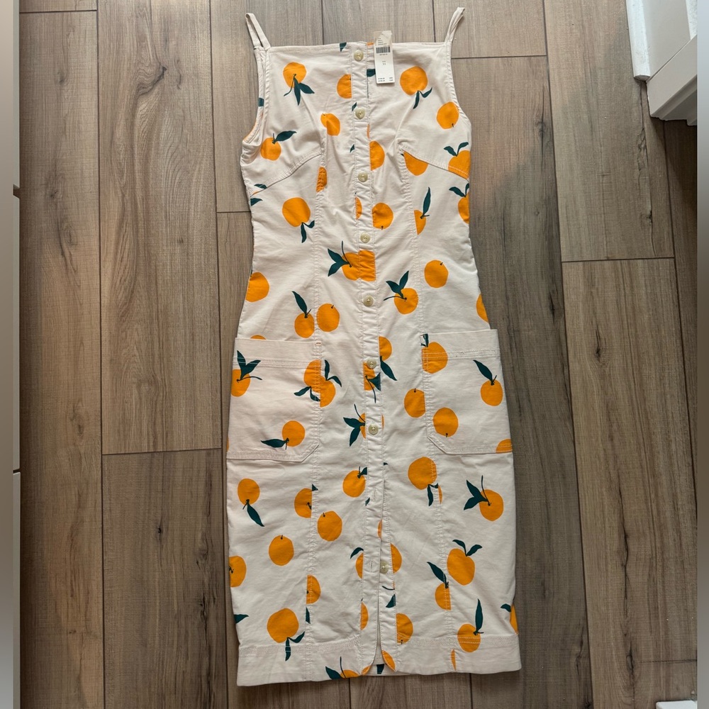 Maeve Cream Dress with Orange Print